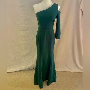 Windsor One-Shoulder Dark Green Dress